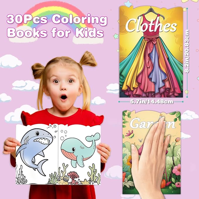 30Pcs Bulk Coloring Books for Kids Ages 3-4 4-8 8-12 Large Print Coloring Books - Image 2