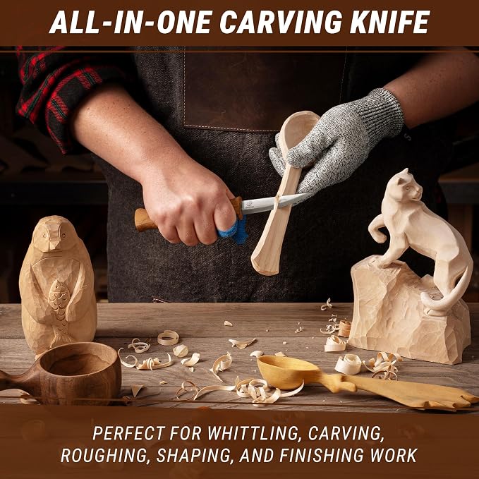 BeaverCraft Wood Carving Knife C4 3.14" Whittling Sloyd Knife - Image 3