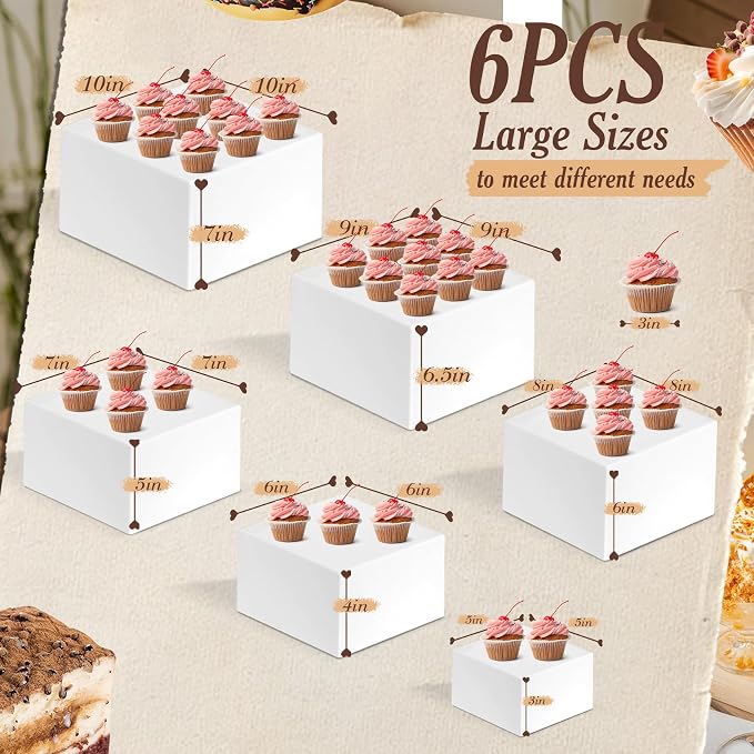 Redants 6 PCS Buffet Risers, Large Food Risers - Image 2