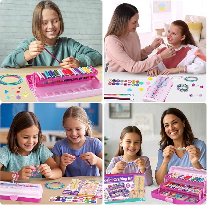 TingingYuli Friendship Bracelet Making Kit, 3-Layer Storage Box, Gift 6-12 | - Image 5