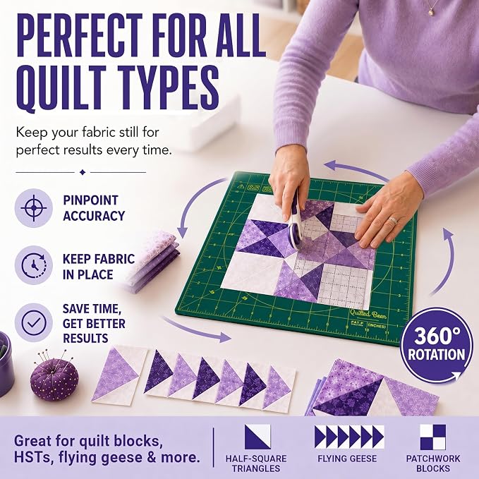 The Quilted Bear Rotating Cutting Mat 12" x 12" - Image 7