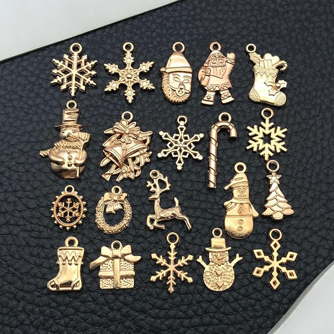 WOCRAFT 60pcs KC Gold Christmas Bracelet Charms - Image 2