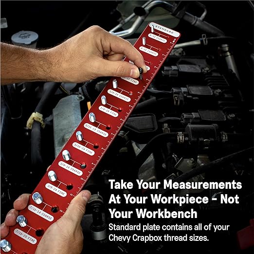SST - Identibolt PRO - Thread Checker with Magnetic Wall Mount - 28 Nut & Bolt Identifier Gauge - Measures #6 to ½ & 4mm to 14mm - Tight Tolerance & Industrial Grade Precision - Designed in The USA