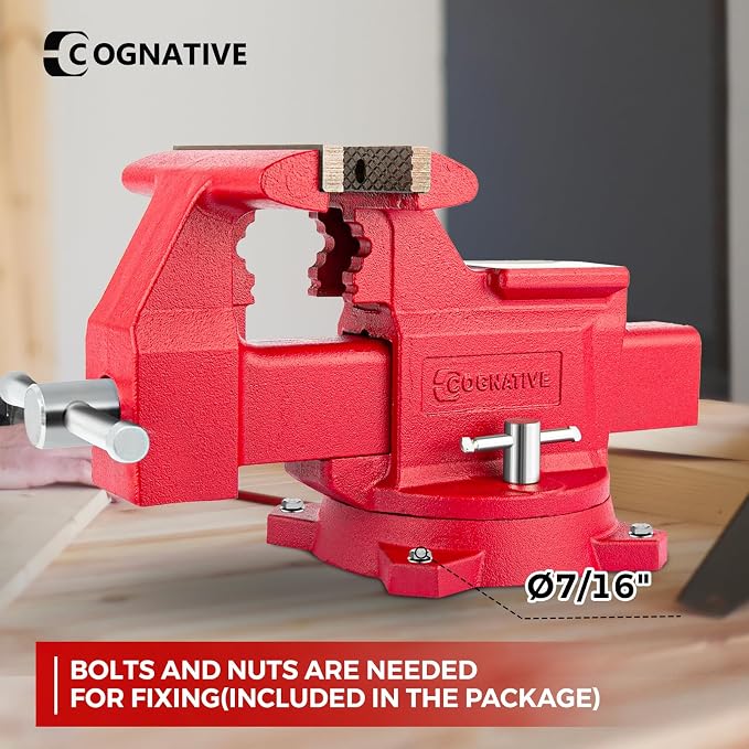 8" Heavy-Duty Bench Vise Ductile Iron Bench Vise - Image 6