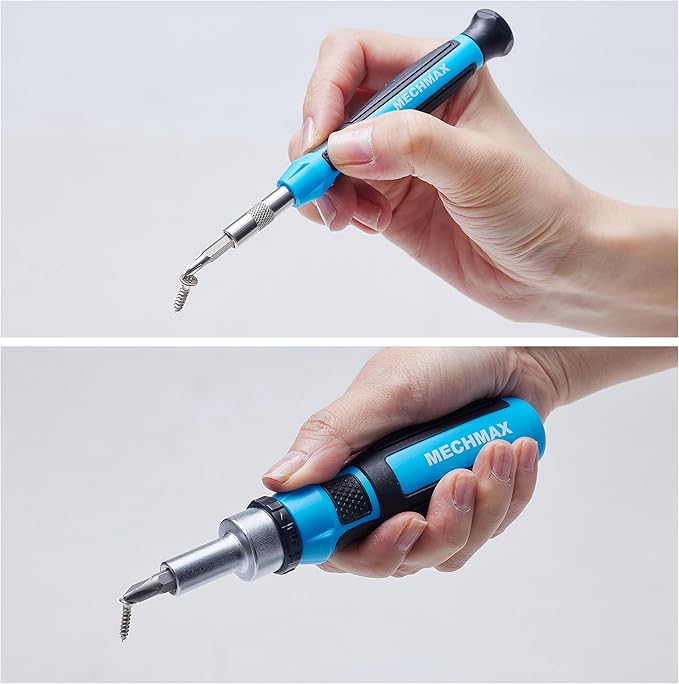 68 Piece MECHMAX Magnetic Ratchet Screwdriver Set, Socket and Interchangeable Bits Slotted, Phillips, Star, Precision Bits with Case for Home, Office, Car, Automotive, Ring Doorbell and as A Gift