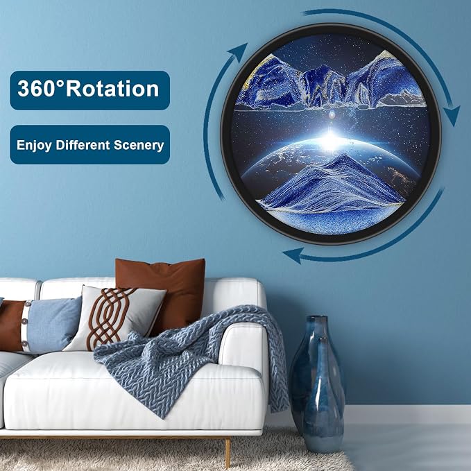 Mtadmai 24" Moving Sand Art, 3D Sand Art Pictures Deep Sea Sandscape Living - Image 4
