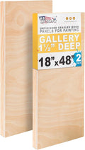 U.S. Art Supply 18" x 48" Unfinished Cradled Wood Panels by USArtSupply