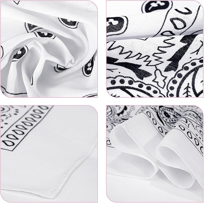 20/40 Pcs White Bandanas for Tie Dye DIY Blank Cotton Bandanas Plain - Image 4