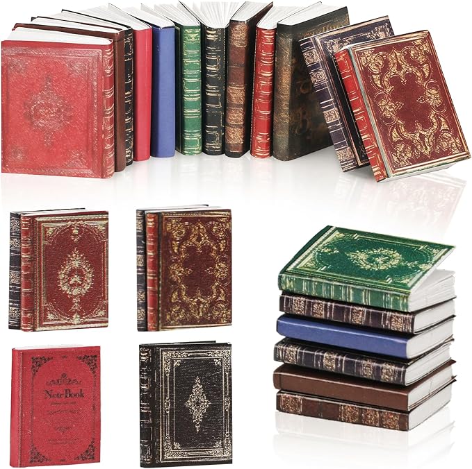 DERAYEE 24PCS Miniatures Dollhouse Books by WelcometotheDERAYEE