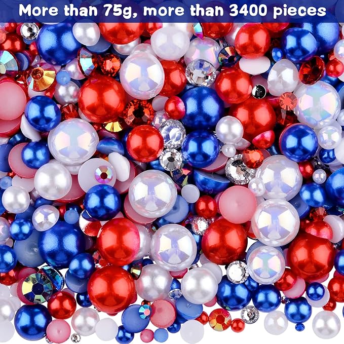 3900+ Pcs Rhinestones and Pearls Kit, 2-10mm Flatback Gems - Image 2
