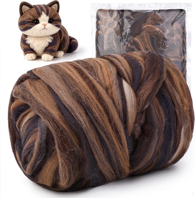Wool Roving 7.02oz Colored Natural Needle Felting Wool Bulk by yizzvb