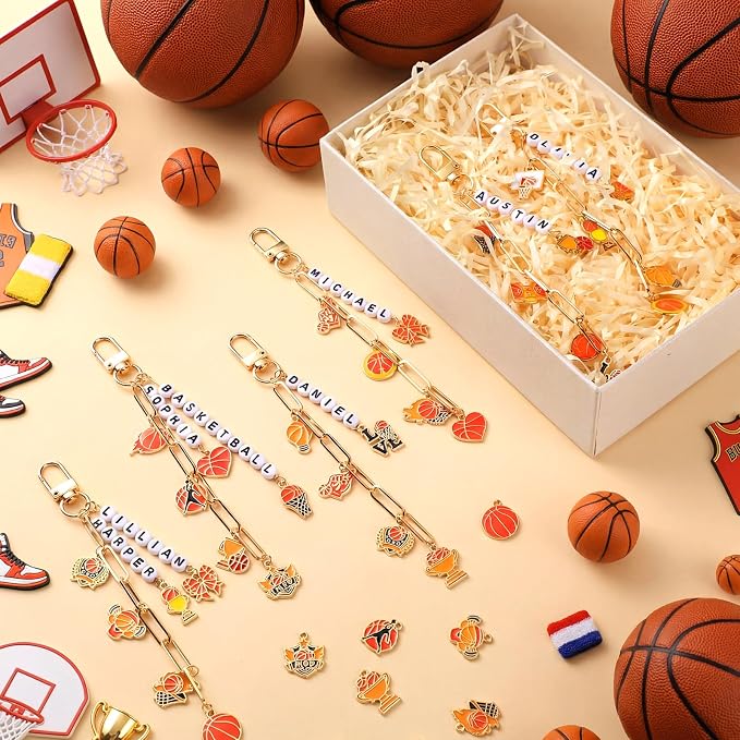 CraftyDream 558 Pcs Basketball Keychain Making Kit DIY Basketball Charms Letter - Image 7