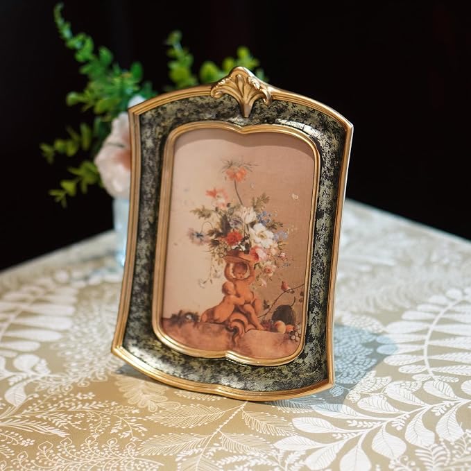 Vintage Picture Frame 5x7 Antique Ornate Photo Frame Tabletop and Wall Hanging - Image 2