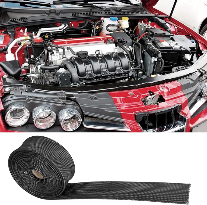 Fiberglass Heat Wrap Wire Shield Sleeve- 1" IDX 10' Adjustable Black Exhaust - Image 7