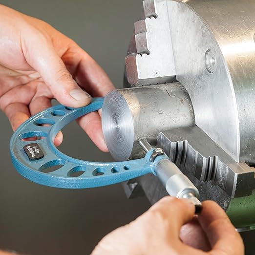 HFS(R) 5-6" Outside Micrometer with 0.0001" Accuracy, Carbide Anvil and Laser-Etched Scale