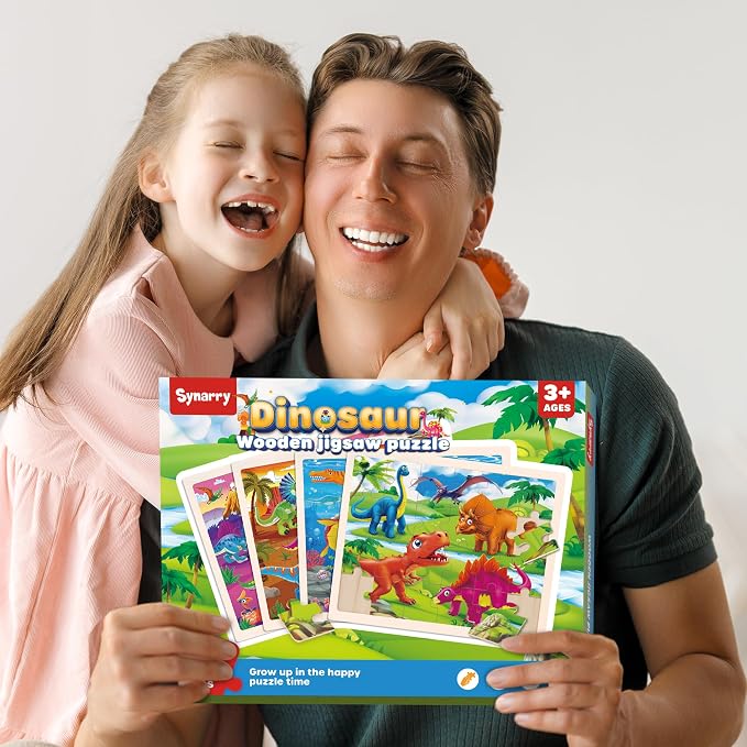 SYNARRY Large Wooden Dinosaur Puzzles - Image 7