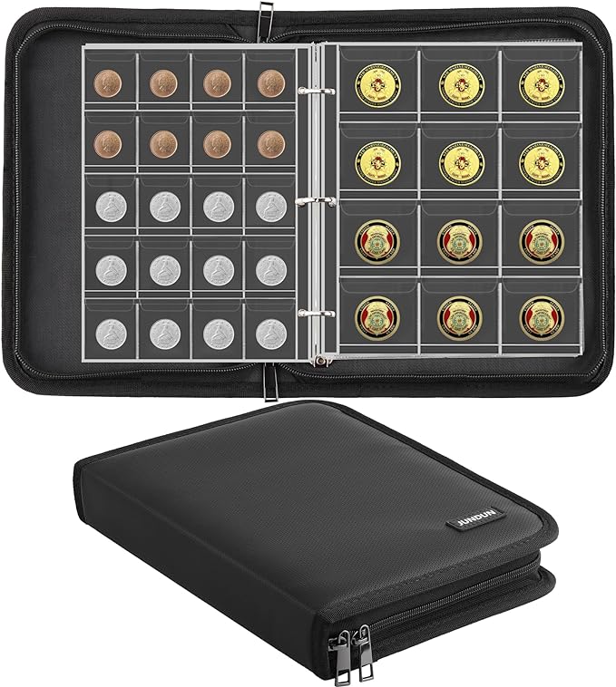 Coin Collection Book for Collector 260 Pockets Fireproof | Coin Collection by JUNDUN