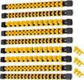 ALOANES 9 PC ABS Socket Organizer, 1/2 inch, 3/8 inch and 1/4 inch Drive Socket Rail Holders, Heavy Duty Socket Racks, Black Rails with Yellow Clips