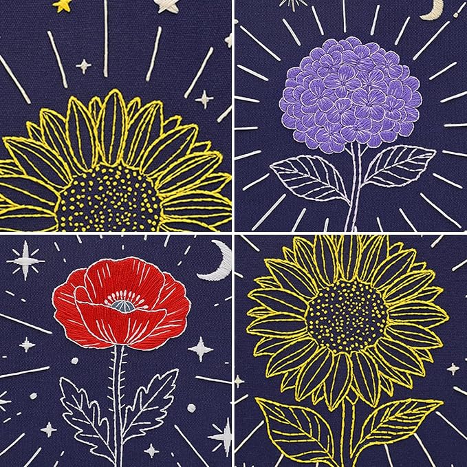Louise Maelys 3Pcs Tarot Flower Embroidery Kit - Image 5