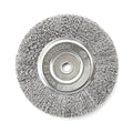 YKLP 6 Inch Wire Wheel Brush for Bench Grinder Grinding Wheel,Coarse Crimped Steel Wire 0.012" with 1/2" & 5/8" Arbor for Rust Removal, Cleaning, Polishing,1PC