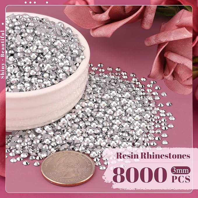 8000PCS 3mm Resin Rhinestones Bulk - Image 2