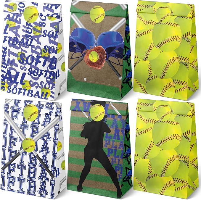 24 Softball Party Favor Bags by Outego