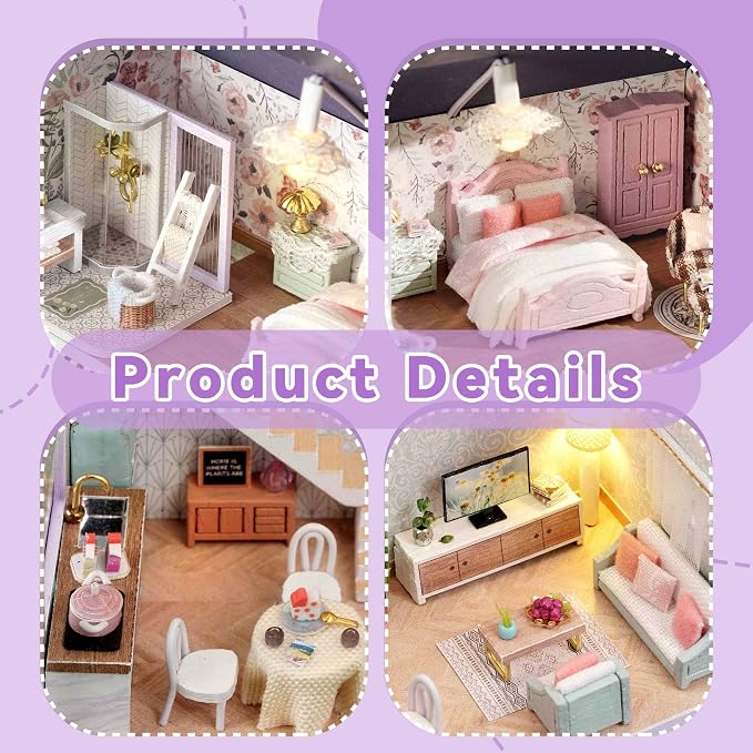 Flever Dollhouse Miniature DIY House Kit Creative Room - Image 8