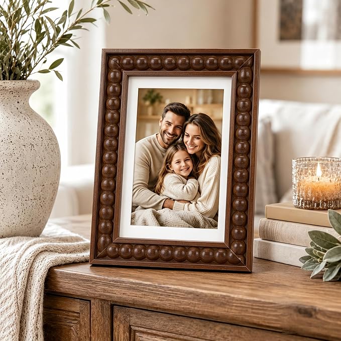 Solid Wood 5x7 Picture Frame Beaded Frame - Image 2