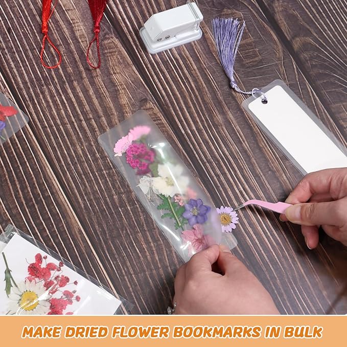 438 Pcs Dried Flower Bookmark Making Kit, DIY Craft Gift | Pressed flower craft - Image 5