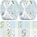 Hosuly 40 Pcs Hydrangea Fabric Watercolor Dusty Blue White Floral Jelly Fabric by Hosuly