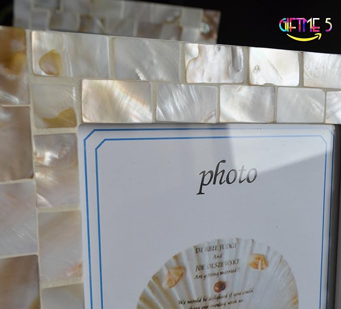 Mother of Pearl 6x8 Picture Frame White | Natural White Pearl, Wall Picture - Image 9