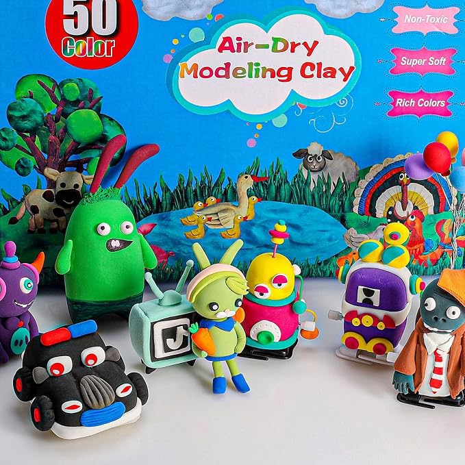 Air Dry Clay Kit for Kids – 50 Colors 15g Each, Non-Toxic Modeling Clay Set | - Image 5