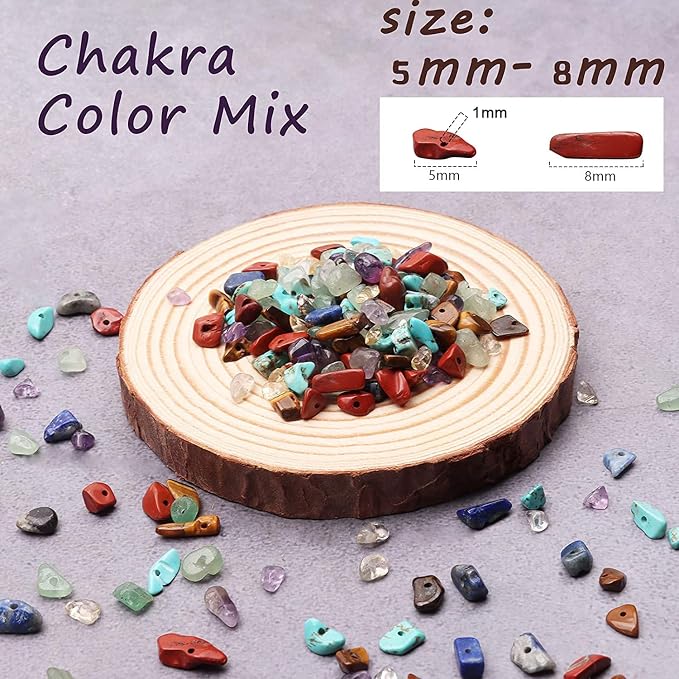 1600Pcs Natural Chip Stone Beads 5-8mm Crystal Bracelet Jewelry Making Kit | - Image 6