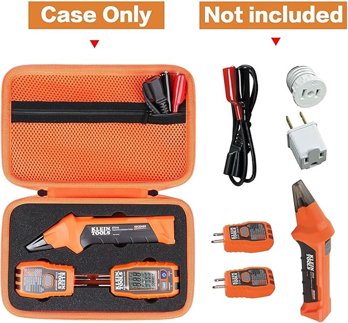 Aenllosi Hard Case for Klein Tools ET310 AC Circuit Breaker Finder & 80016 Circuit Breaker Finder Tool Kit & 80041 Outlet Repair Tool Kit & RT250 GFCI Outlet Tester Organizer (Case Only)