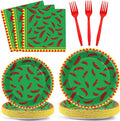 100 Pcs Chili Cook Off Party Plates and Napkins Set Pepper Birthday Decorations by Qyeahkj