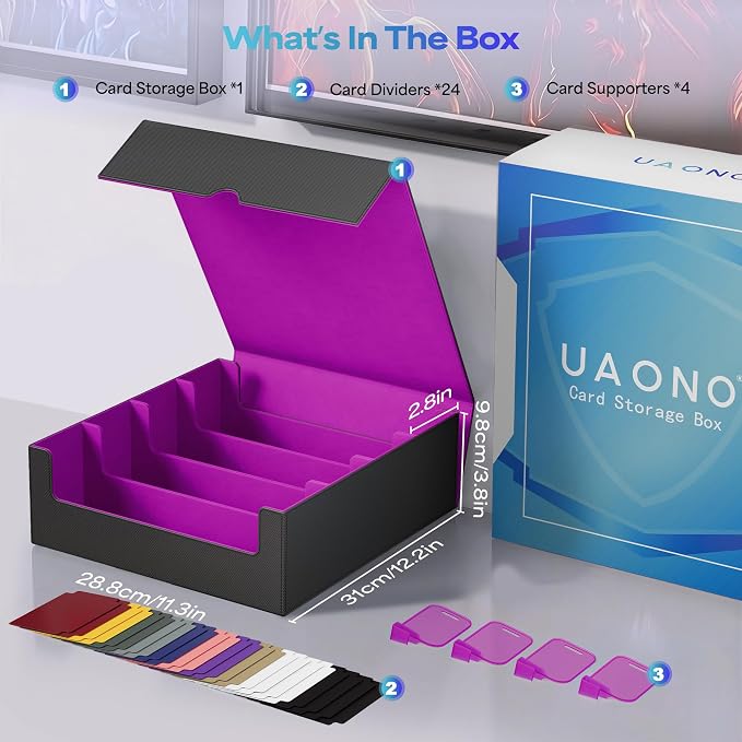 UAONO Trading Card Storage Box, Holds 2400 Sleeved Cards - Image 7