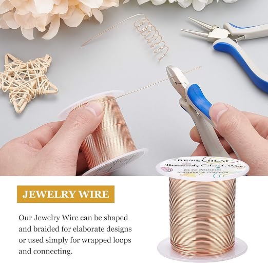 BENECREAT 20 Gauge 32 Yards Jewelry Beading Wire Tarnish Resistant Copper Wire - Image 4