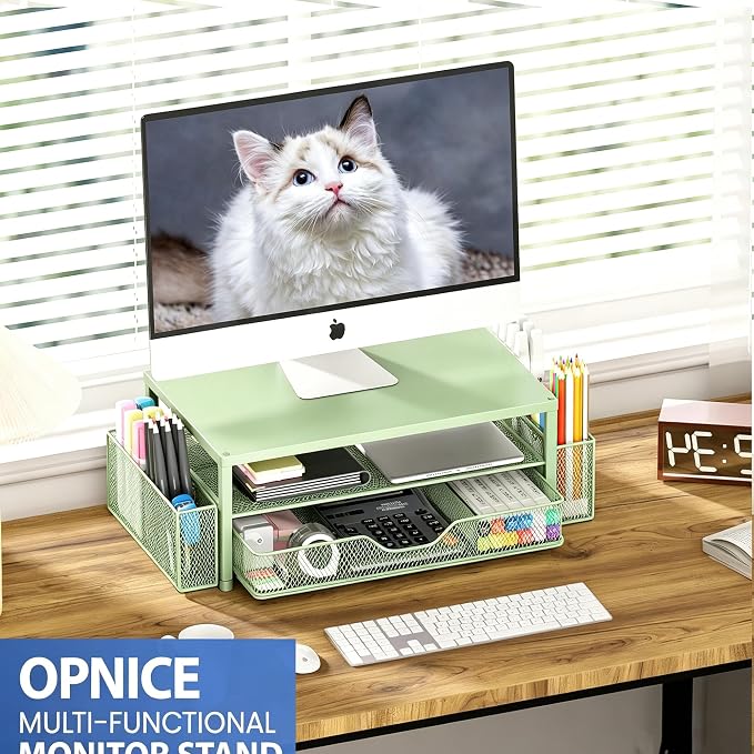 OPNICE Desk Organizers and Accessories, Computer Monitor Stand Riser - Image 3