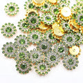 14mm 150pcs Crystals Light Green Glass Gems Sew on Rhinestones, Metal Base Claw by Unknown