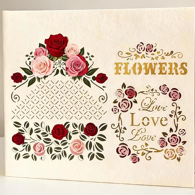 TIAMECH A4 Reusable Flowers Love Stencil - Image 6