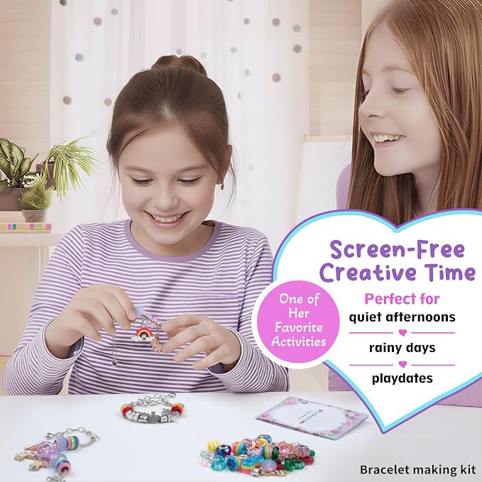 Charm Bracelet Making Kit & Unicorn/Mermaid Girl Toy- ideal Crafts - Image 4