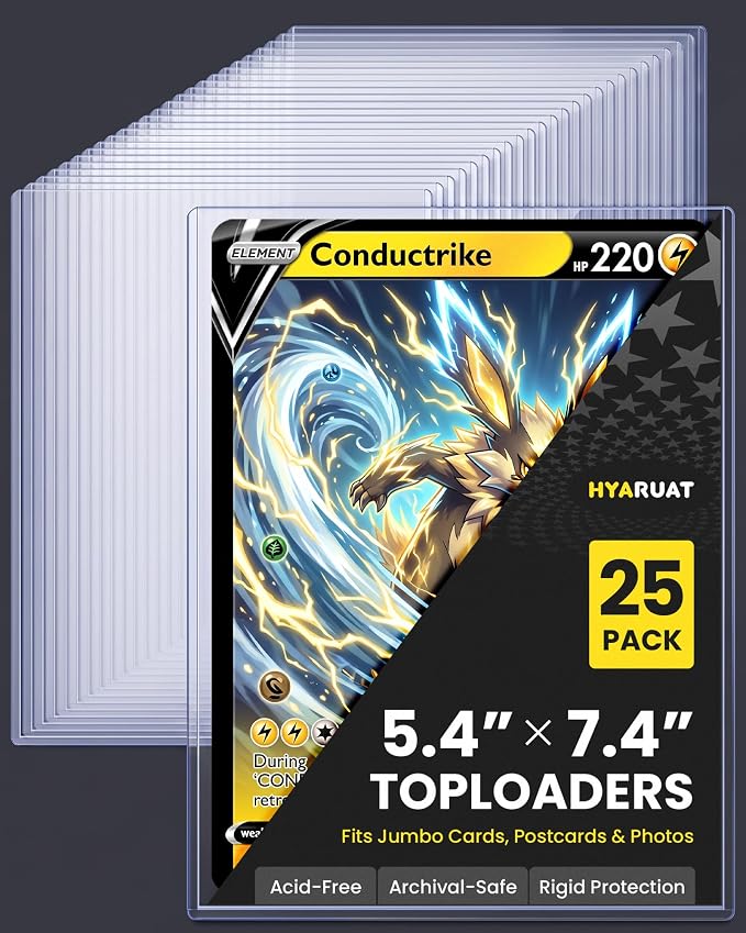 5.4" x 7.5" Jumbo Card Sleeves, Hard Plastic Holders 25 Pack, 39PT | Toploaders - Image 10