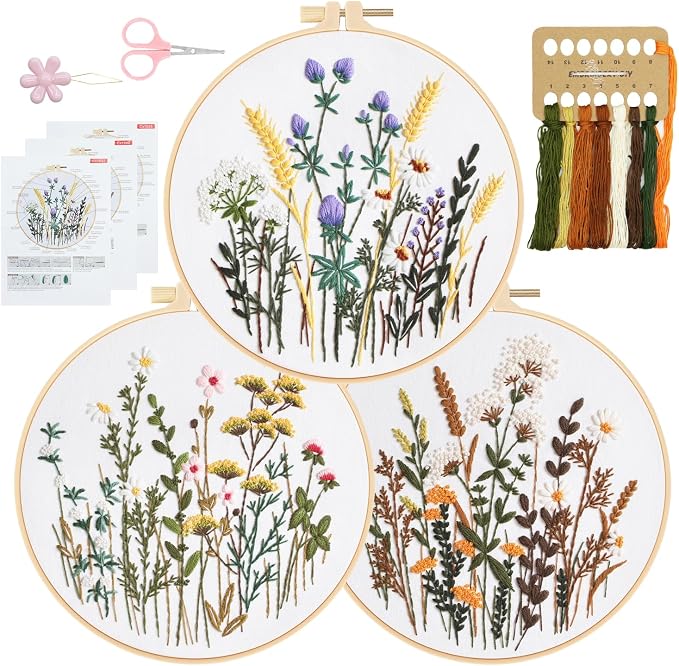 RidaaFri Embroidery Kit for Beginners, Hand Embroidery Practice Kit by RidaaFri