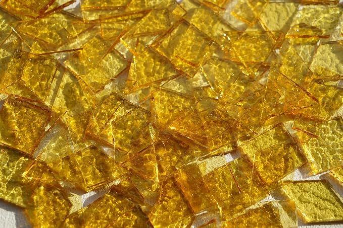 Large Transparent Textured Glass Mosaic Tiles - Image 3