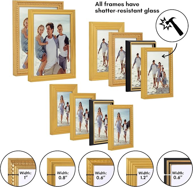 Americanflat Set of 10 Vintage Gold Frames - Image 6