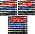 ALOANES 27 PC ABS Socket Organizer, 1/2 inch, 3/8 inch and 1/4 inch Drive Socket Rail Holders, Heavy Duty Socket Racks, Black Rails with Red, Blue and Black Clips