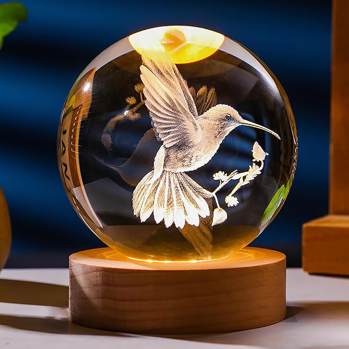 3D Hummingbird Crystal Ball 60mm by Unknown
