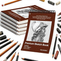 5 Pack Small Sketch Book, 5.5x8.5 Inch Top Spiral Sketchbook 60 Sheets Each by TKOOFN