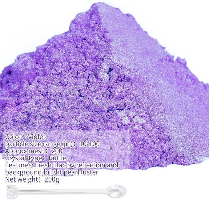 Mica Powder, 7.05OZ（200g）, Violet Mica Powder Pigment - Image 2