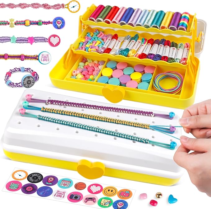 TingingYuli Friendship Bracelet Making Kit, 3-Layer Storage Box, Gift 6-12 | by Tingingyuli